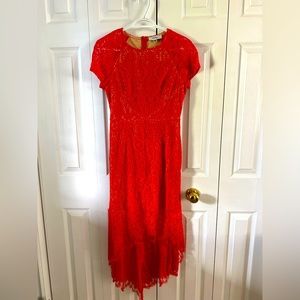 Red Lace Dress. Size M